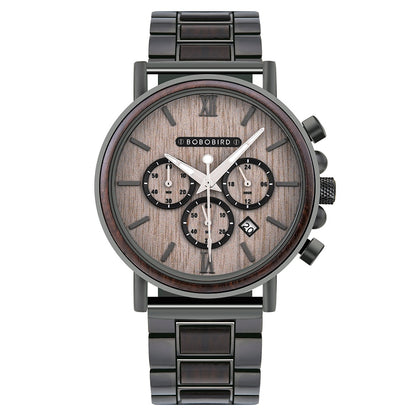 BOBO BIRD Holz Chronograph 3ATM Hardlex