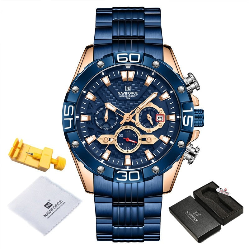 NAVIFORCE NF8019 Herren Multifunktion Chronograph 3BAR