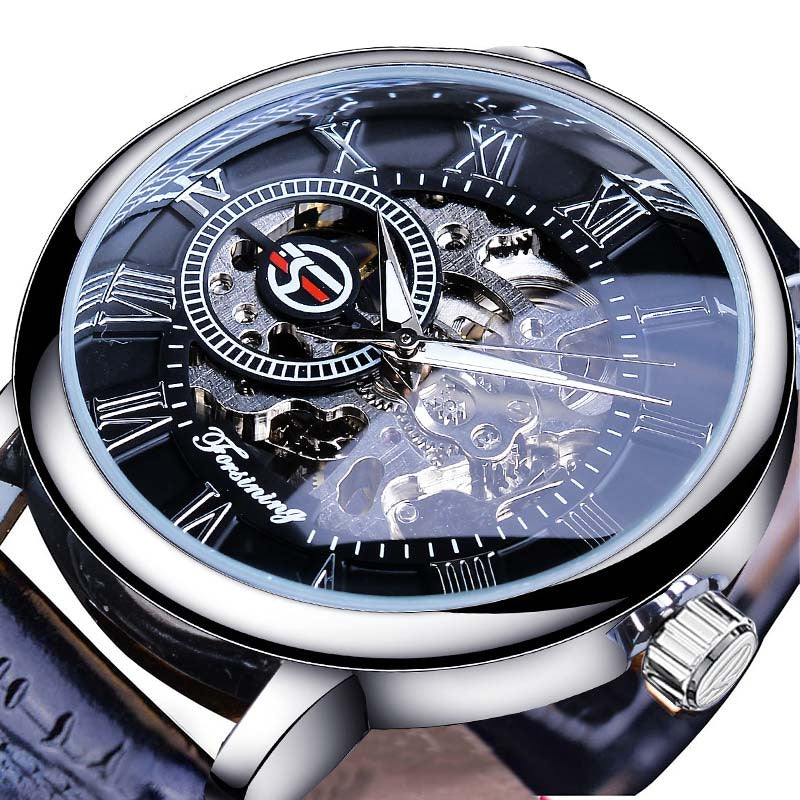 Forsining GMT838-2 Automatik Herren Skelettuhr 3BAR Glas