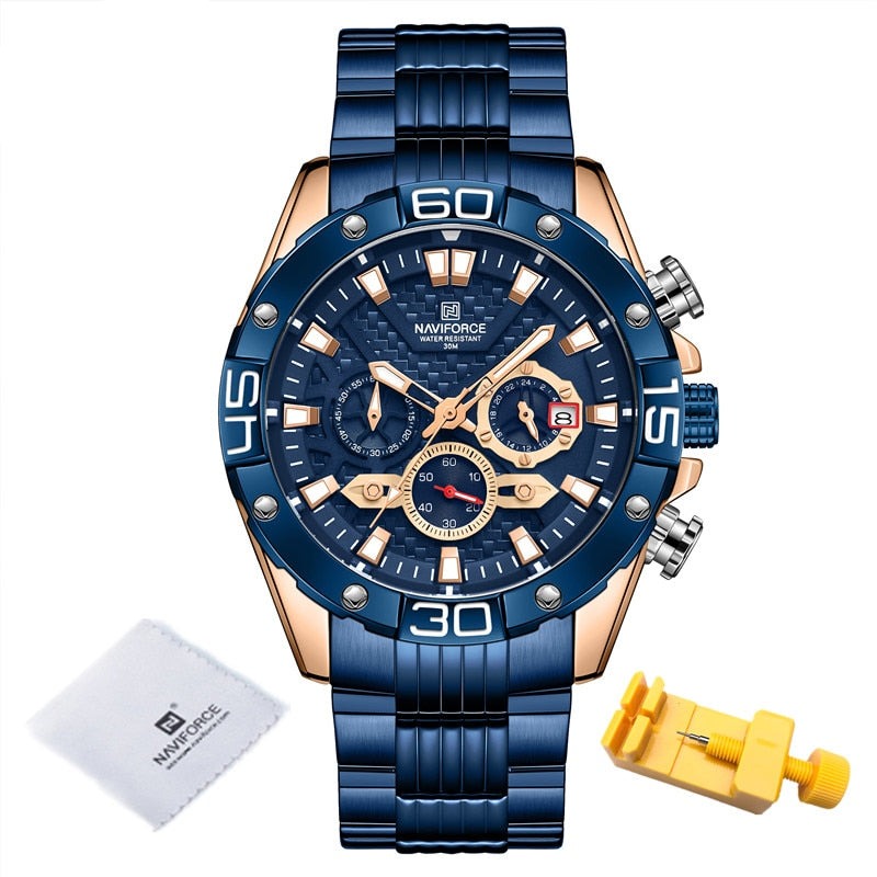 NAVIFORCE NF8019 Herren Multifunktion Chronograph 3BAR