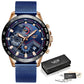 LIGE 9982 Herren Business Chronograph 3ATM Hardlex