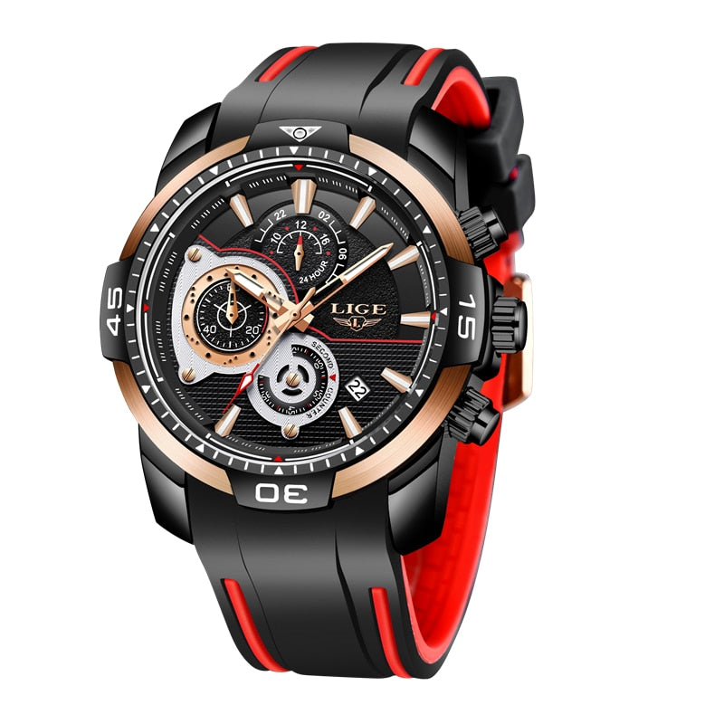 LIGE 9892 Herren Chronograph 3ATM Hardlex