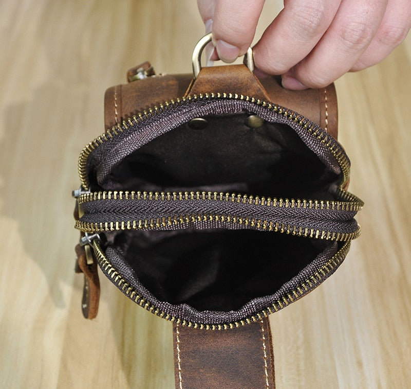 Hüft-Gürteltasche aus echtem Rindsleder