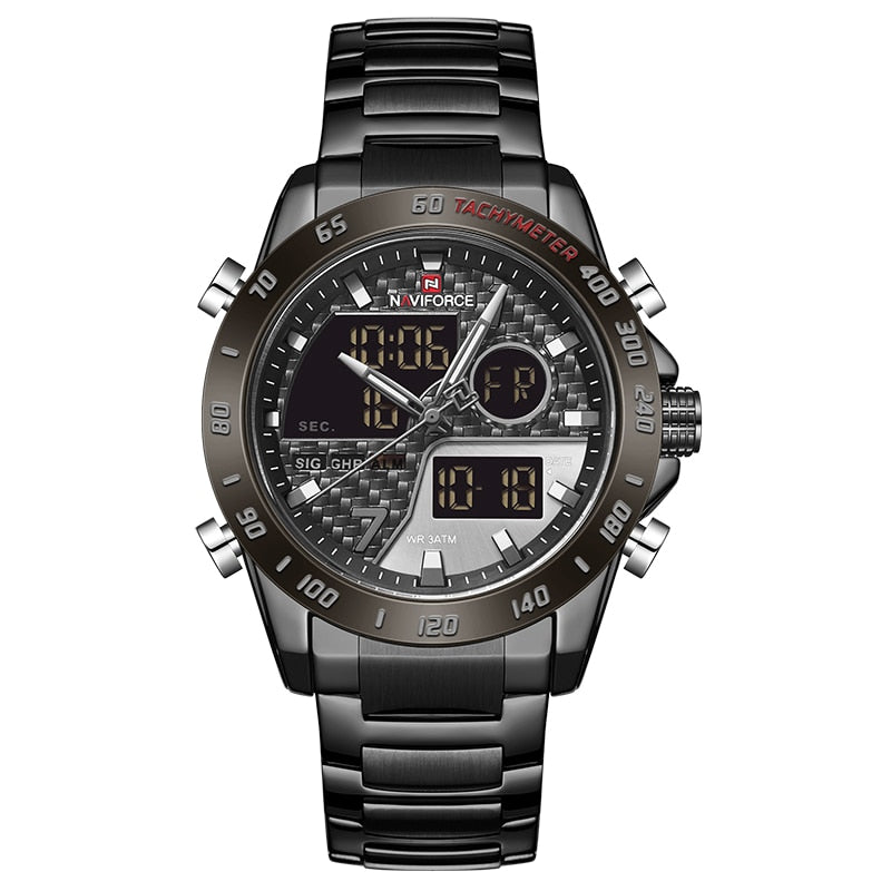 NAVIFORCE NF9171 Herren Militär Chronograph 3BAR Hardlex