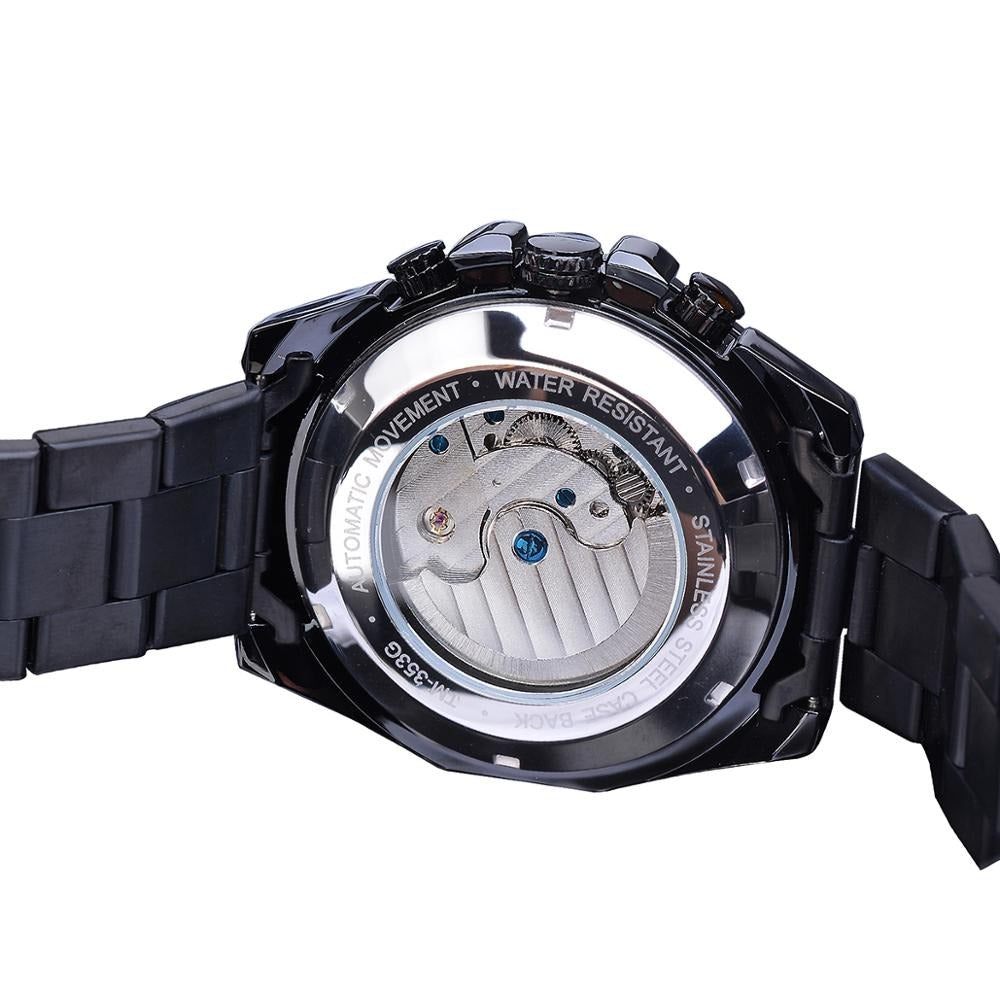 Forsining GMT1163-7 Automatik Herrenuhr Chronograph 3BAR Glas