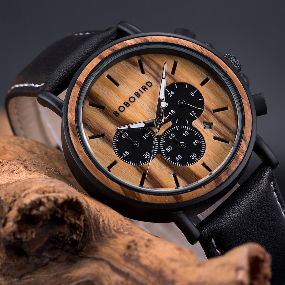 BOBO BIRD Holzchronograph 3ATM Hardlex