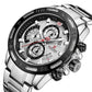 NAVIFORCE NF9165GG Herren Luxus Chronograph 3BAR Hardlex