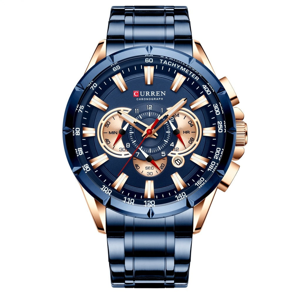 CURREN 8363 Designer Herren Chronograph 3ATM Hardlex