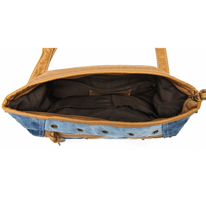 Annmouler Damen Jeans Schultertasche