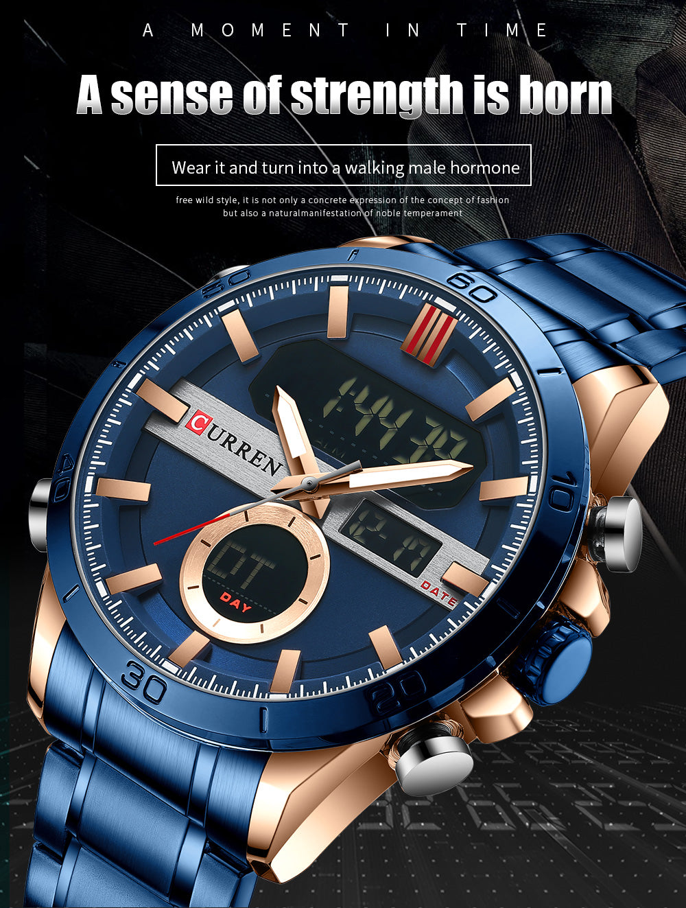 CURREN 8384 Herren Chronograph 3ATM Hardlex