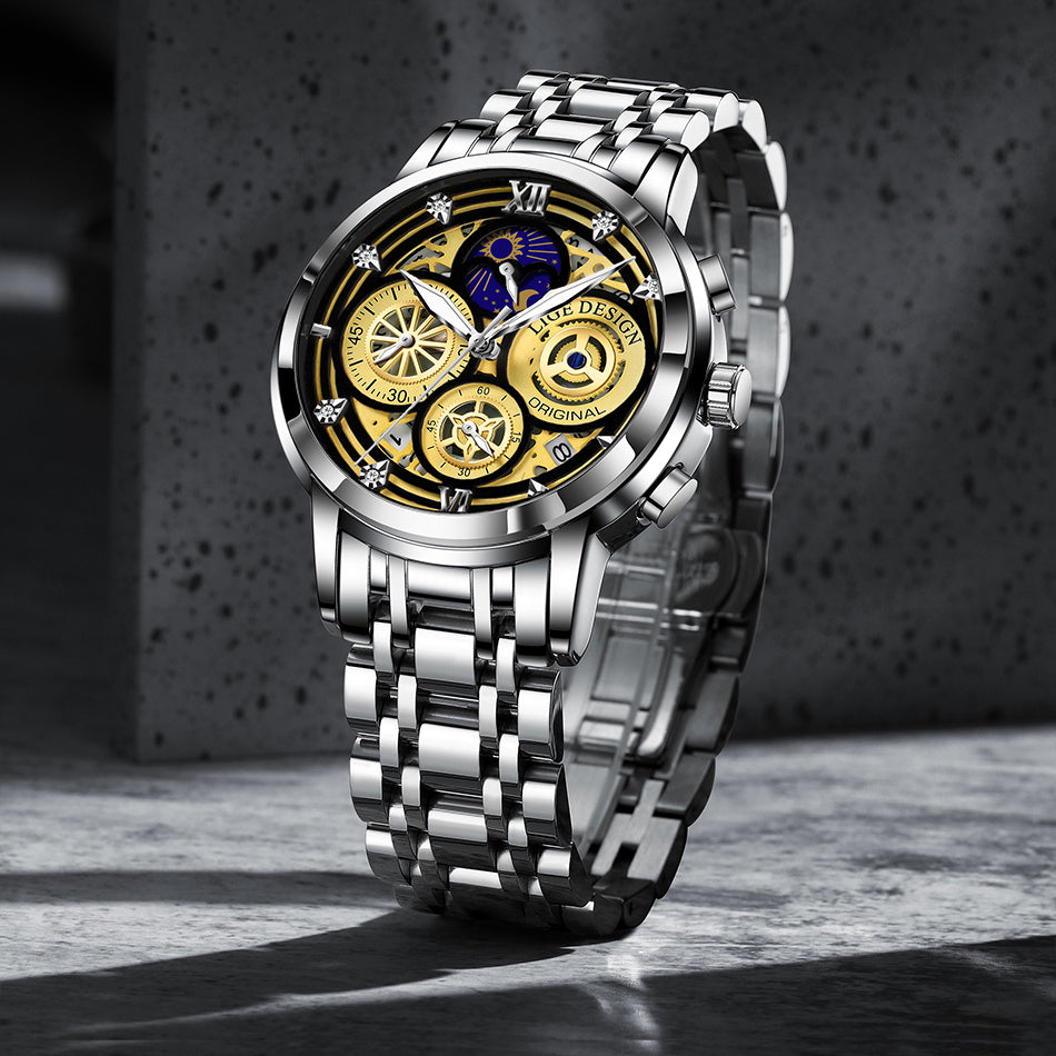 LIGE 8942 Herren Business Chronograph 5ATM