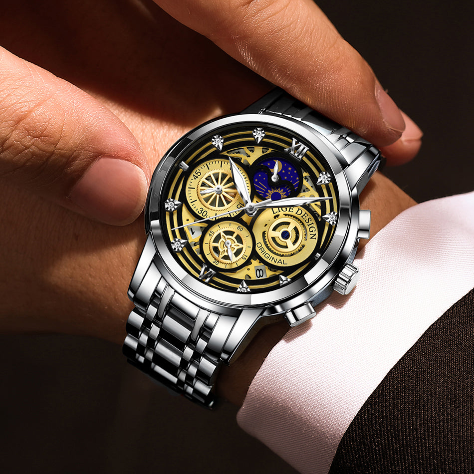 LIGE 8942 Herren Business Chronograph 5ATM