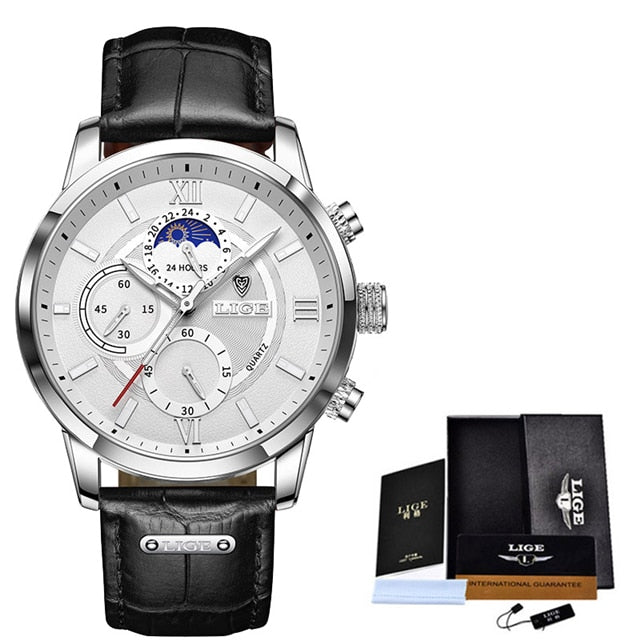 LIGE 9866 Herren Chronograph 3ATM Hardlex