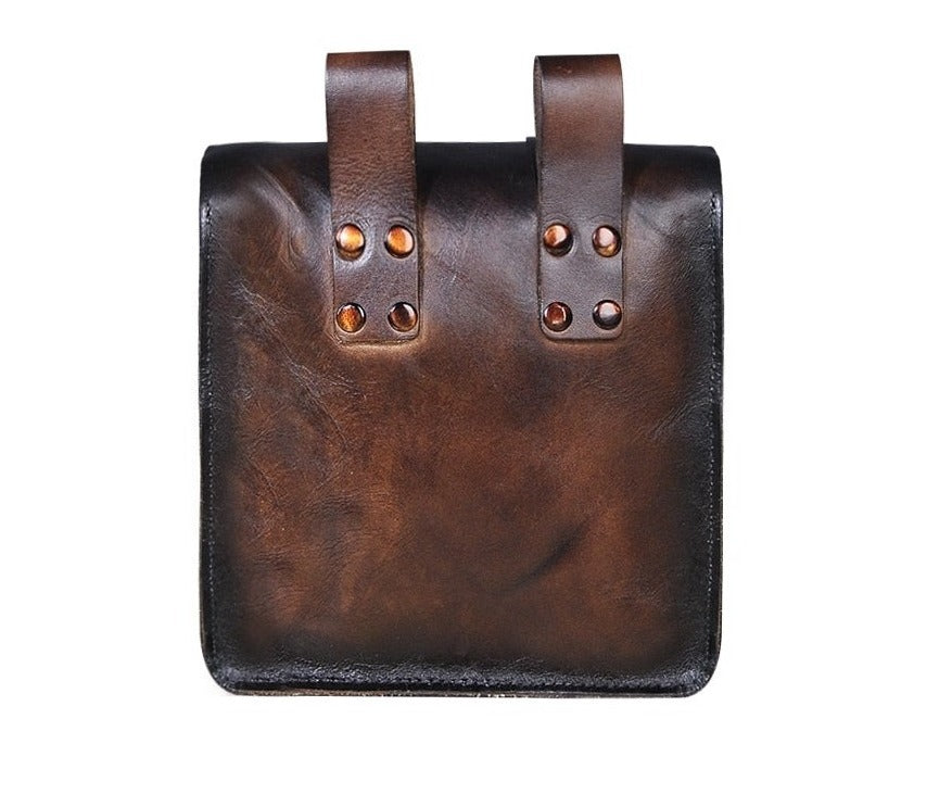 le'aokuu Herren Hüft-Gürteltasche Rindsleder