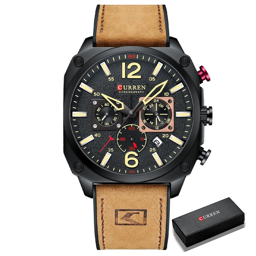 CURREN 8398 Analog Herren Chronograph 3ATM Hardlex