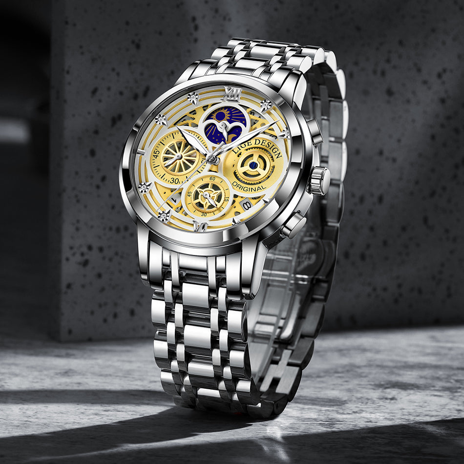 LIGE 8942 Herren Business Chronograph 5ATM
