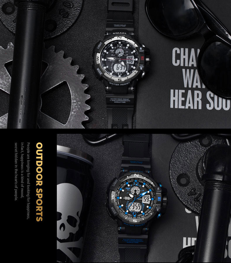 SMAEL SL-1376 Herren Sport-Uhr 3BAR Dualanzeige
