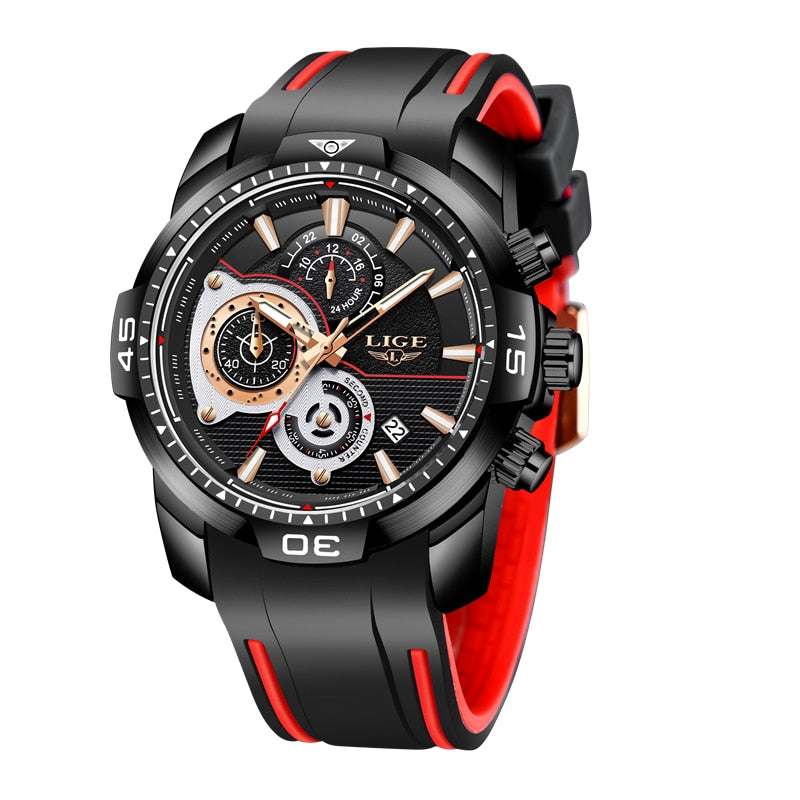 LIGE 9892 Herren Chronograph 3ATM Hardlex