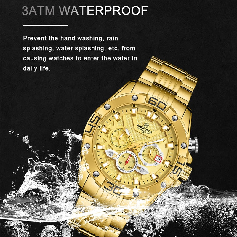 NAVIFORCE NF8019 Herren Multifunktion Chronograph 3BAR