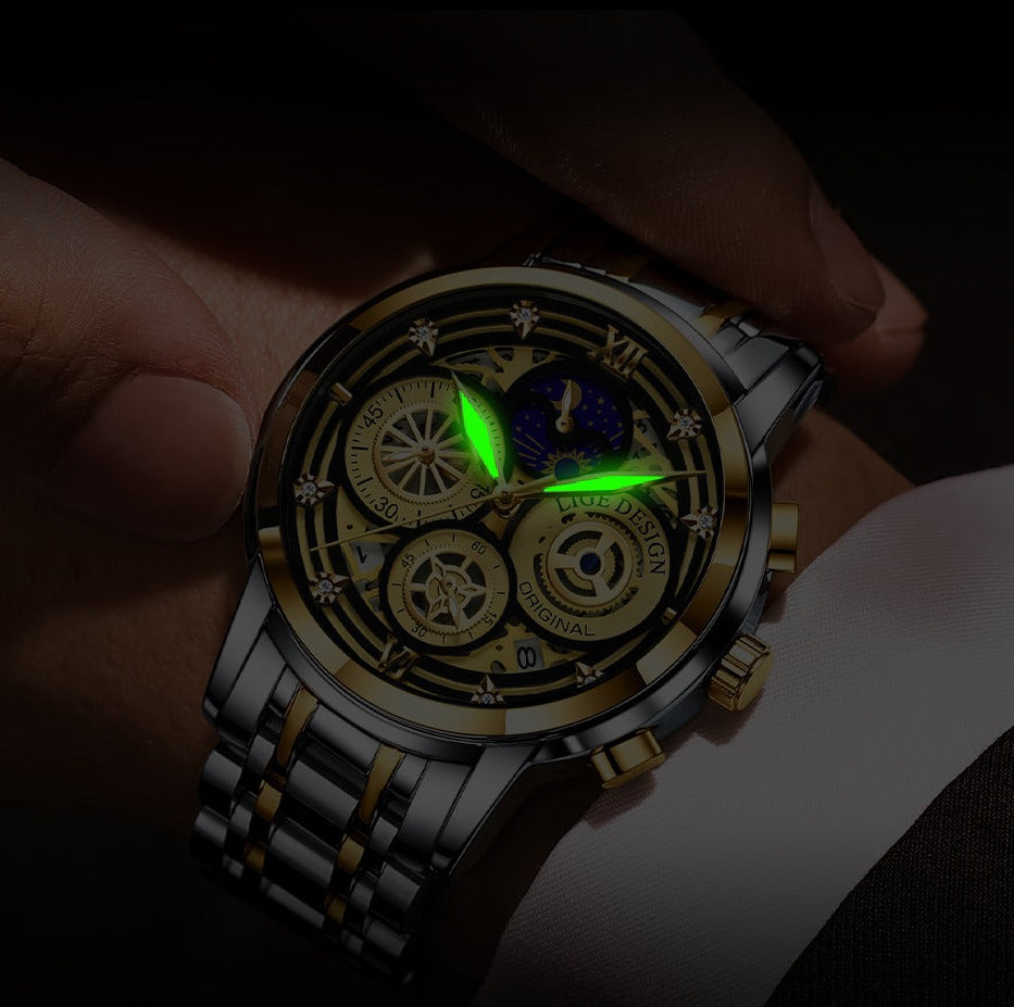 LIGE 8942 Herren Business Chronograph 5ATM