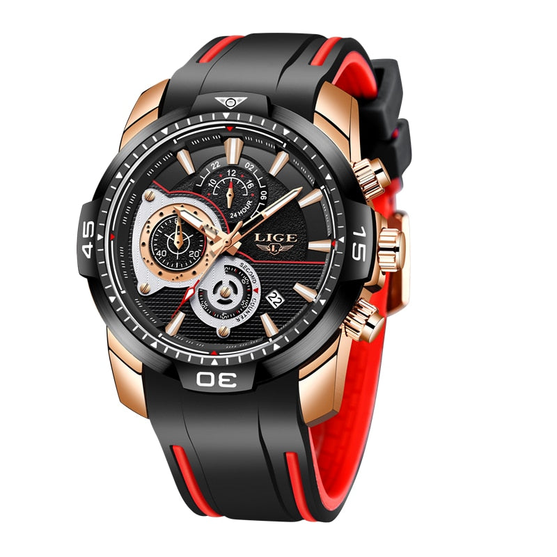 LIGE 9892 Herren Chronograph 3ATM Hardlex