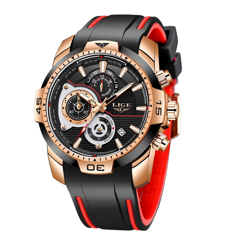 LIGE 9892 Herren Chronograph 3ATM Hardlex