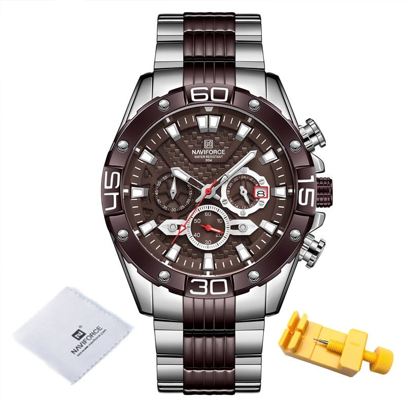 NAVIFORCE NF8019 Herren Multifunktion Chronograph 3BAR