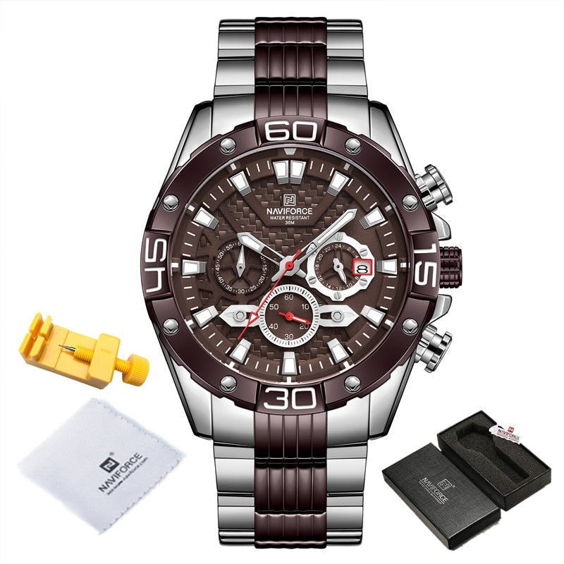 NAVIFORCE NF8019 Herren Multifunktion Chronograph 3BAR