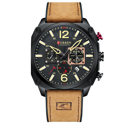 CURREN 8398 Analog Herren Chronograph 3ATM Hardlex