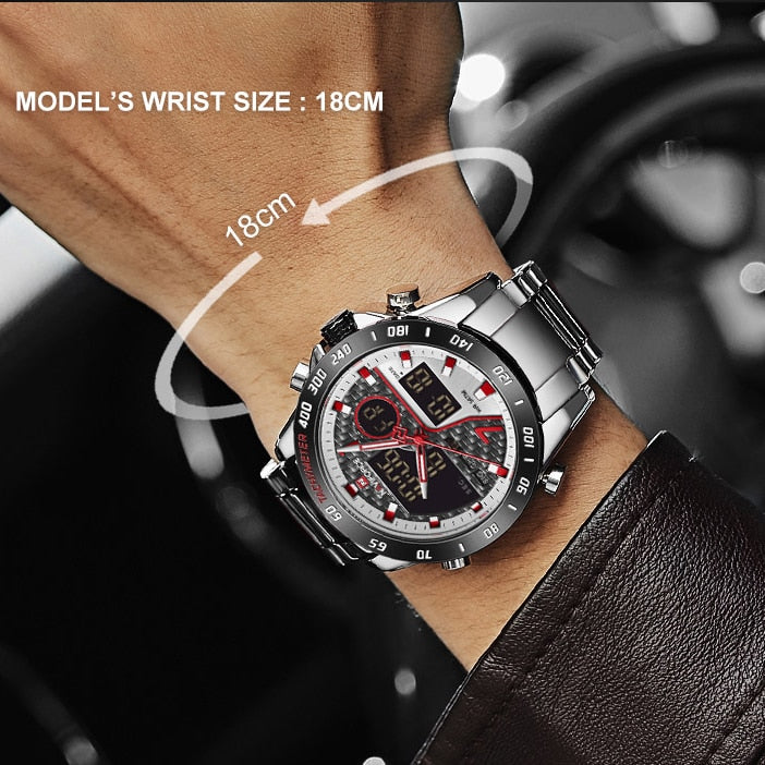 NAVIFORCE NF9171 Herren Militär Chronograph 3BAR Hardlex