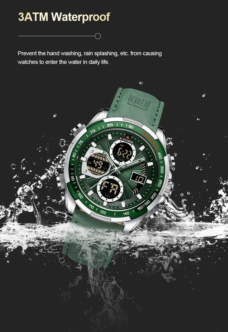 NAVIFORCE NF9197L Herren Militärchronograph 3BAR