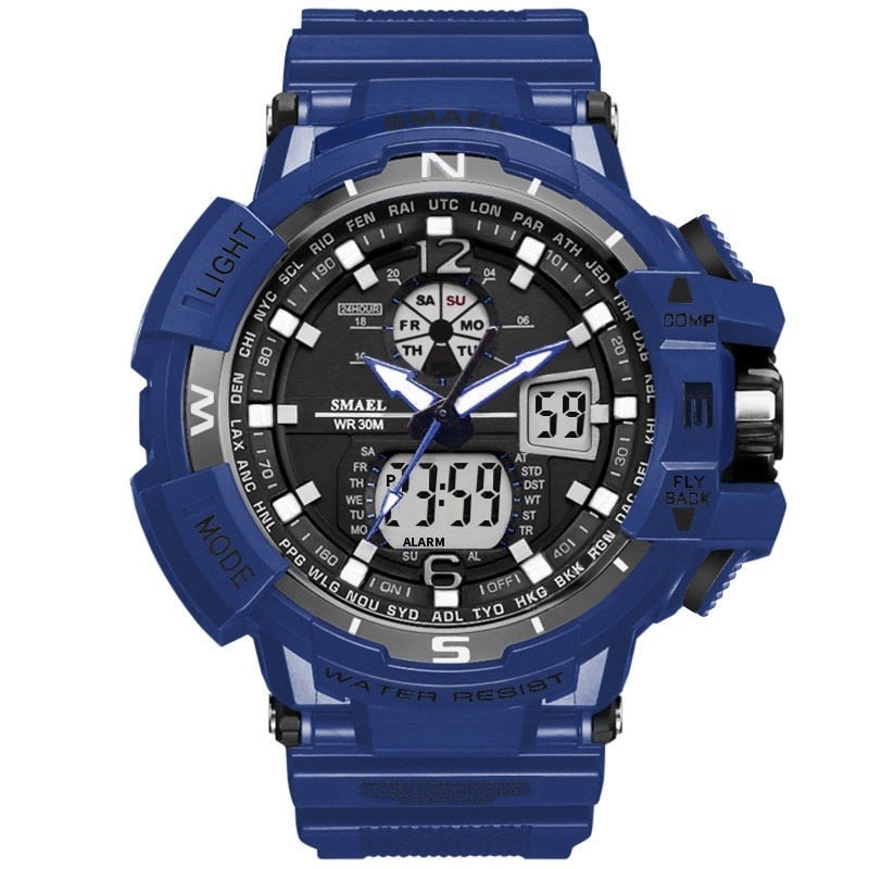 SMAEL SL-1376 Herren Sport-Uhr 3BAR Dualanzeige