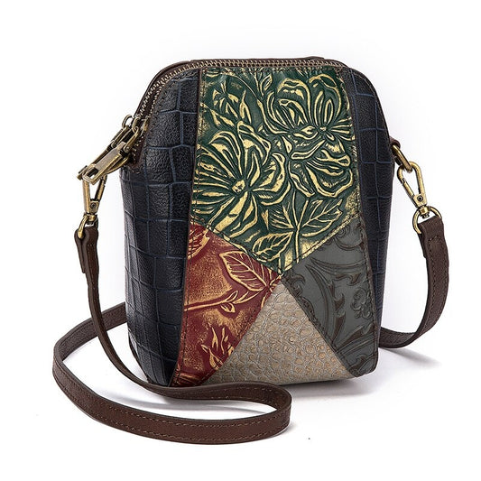 le'aokuu Damen Umhänge-Schultertasche Rindsleder