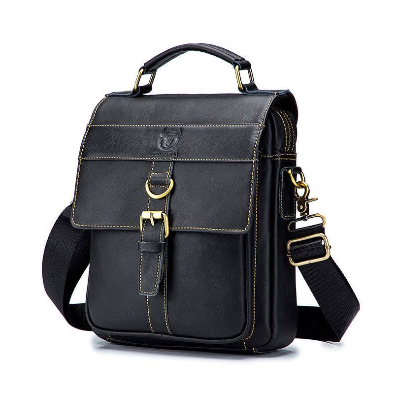 BULLCAPTAIN Business Herren Schultertasche aus echtem Rindsleder