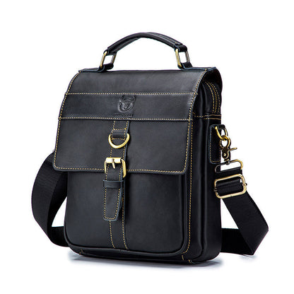 BULLCAPTAIN Business Herren Schultertasche aus echtem Rindsleder