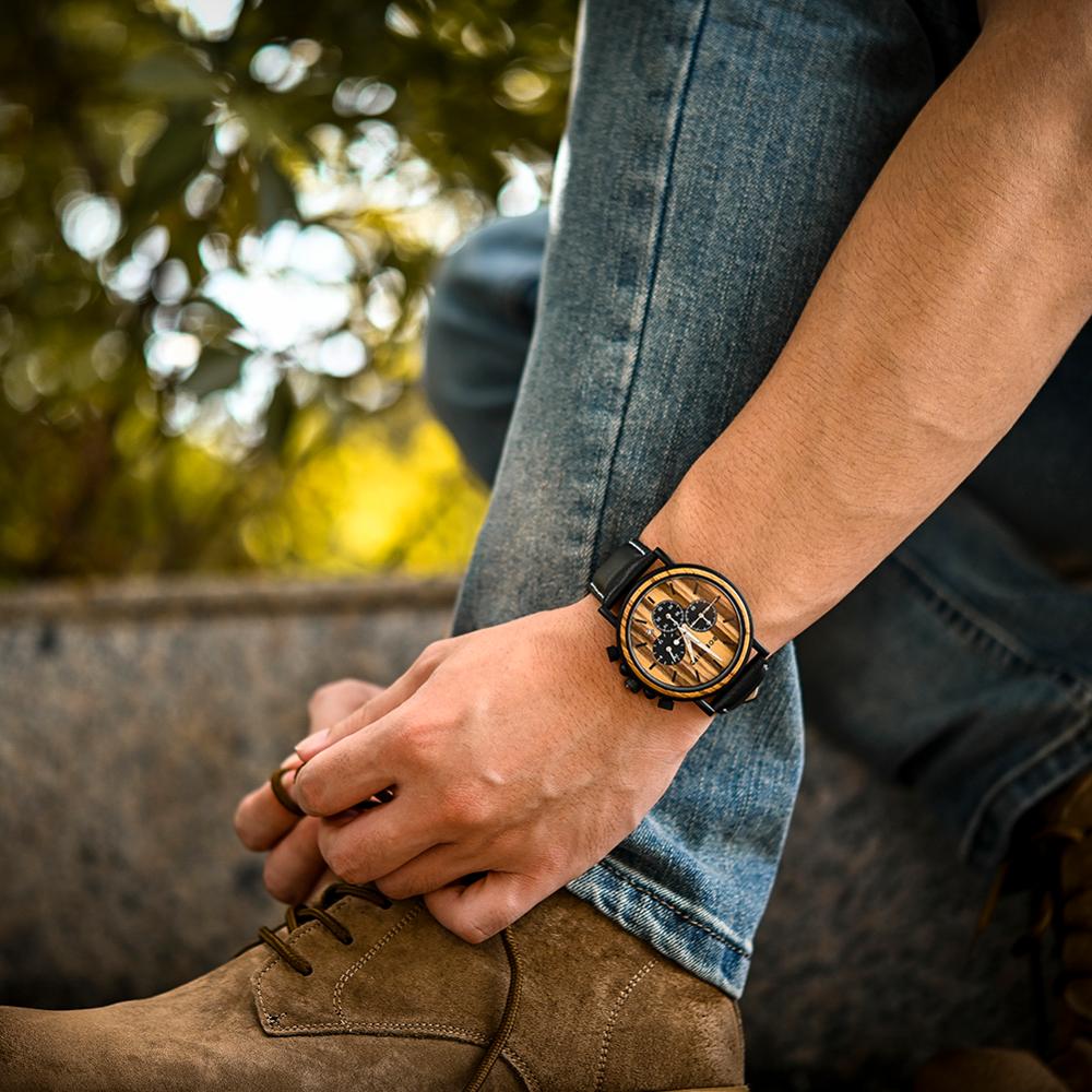 BOBO BIRD Holzchronograph 3ATM Hardlex
