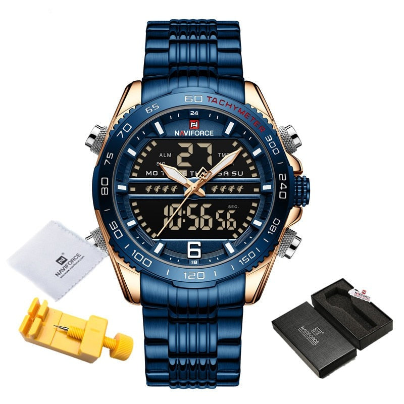 NAVIFORCE NF9195 Herren Militär-Sport-Digitaluhr 3BAR