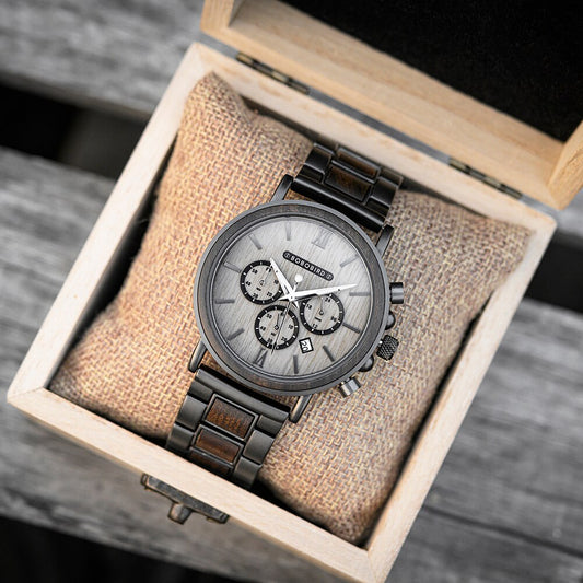 BOBO BIRD Holz Chronograph 3ATM Hardlex