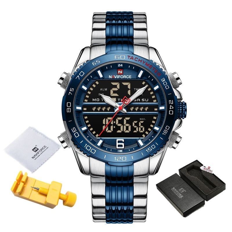 NAVIFORCE NF9195 Herren Militär-Sport-Digitaluhr 3BAR