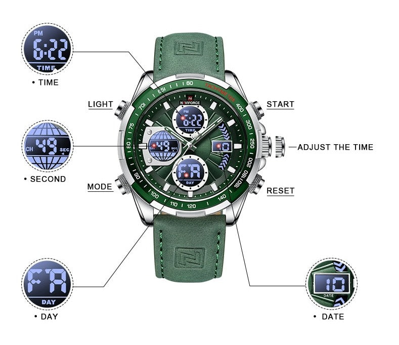 NAVIFORCE NF9197L Herren Militärchronograph 3BAR