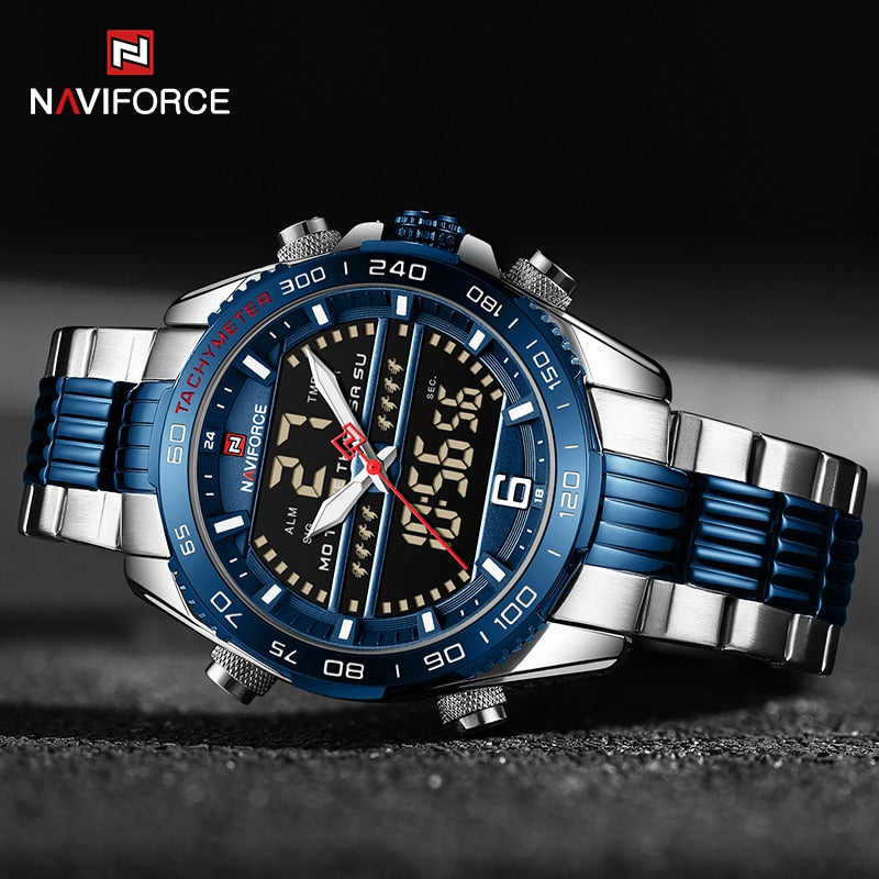 NAVIFORCE NF9195 Herren Militär-Sport-Digitaluhr 3BAR