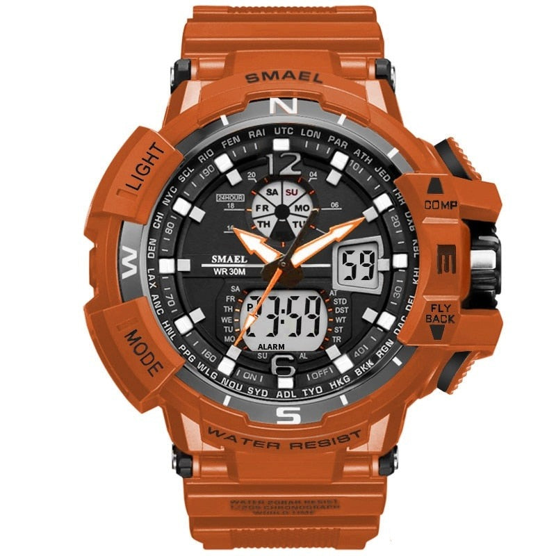 SMAEL SL-1376 Herren Sport-Uhr 3BAR Dualanzeige