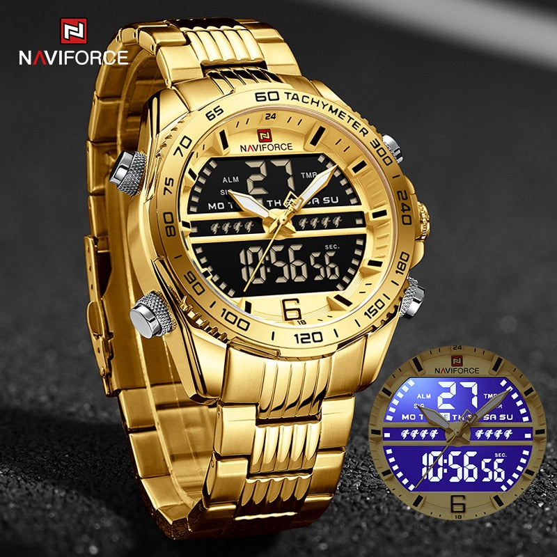 NAVIFORCE NF9195 Herren Militär-Sport-Digitaluhr 3BAR