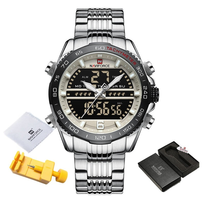 NAVIFORCE NF9195 Herren Militär-Sport-Digitaluhr 3BAR