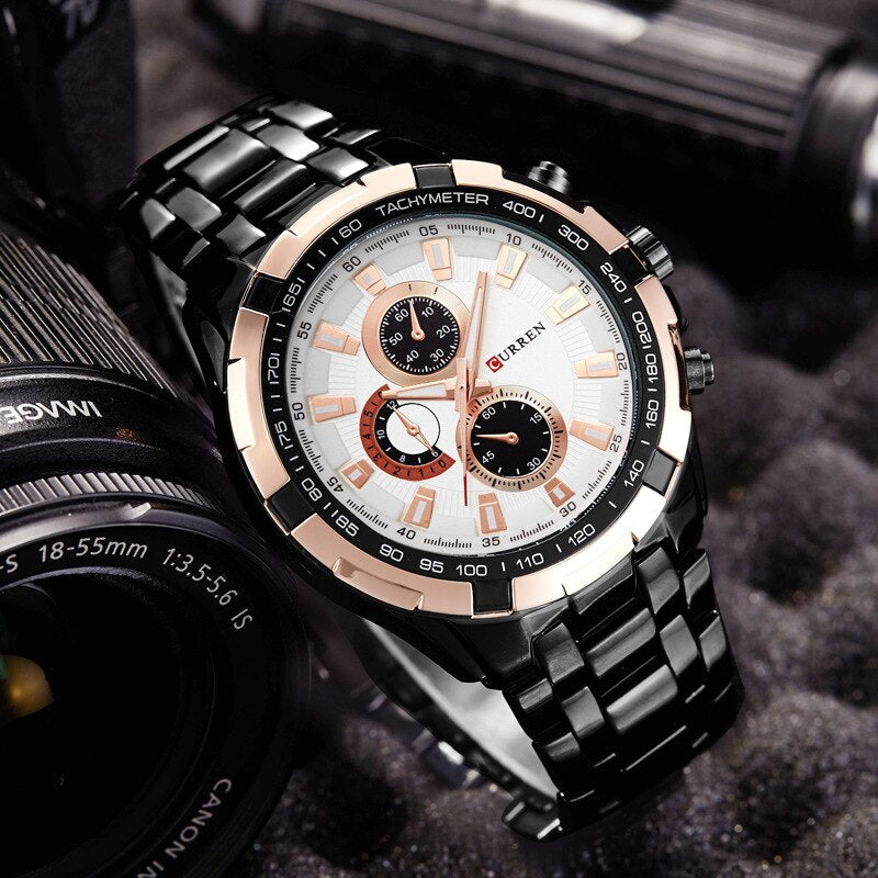CURREN 8023 Herren Chronograph 3ATM Hardlex