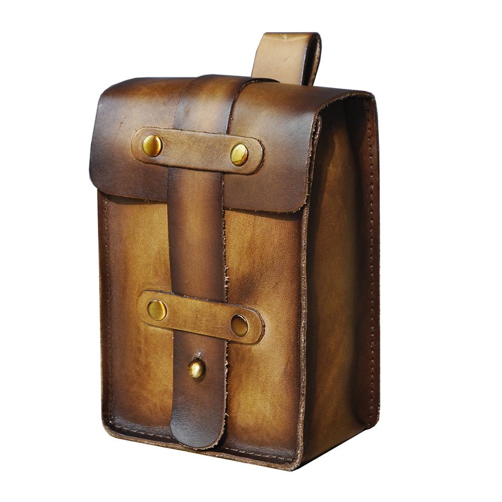 le'aokuu Herren Hüft-Gürteltasche Rindsleder