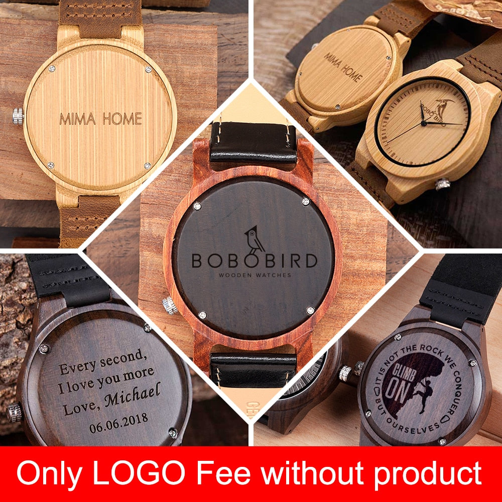 Personalisierung BOBO BIRD Uhr Logo Name Foto Nachricht