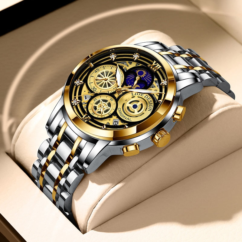 LIGE 8942 Herren Business Chronograph 5ATM