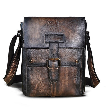 le'aokuu Herren Umhänge-Schultertasche Echtleder