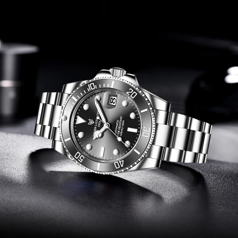 LIGE LG6801 Automatik Herrenuhr 10BAR Saphir Glas